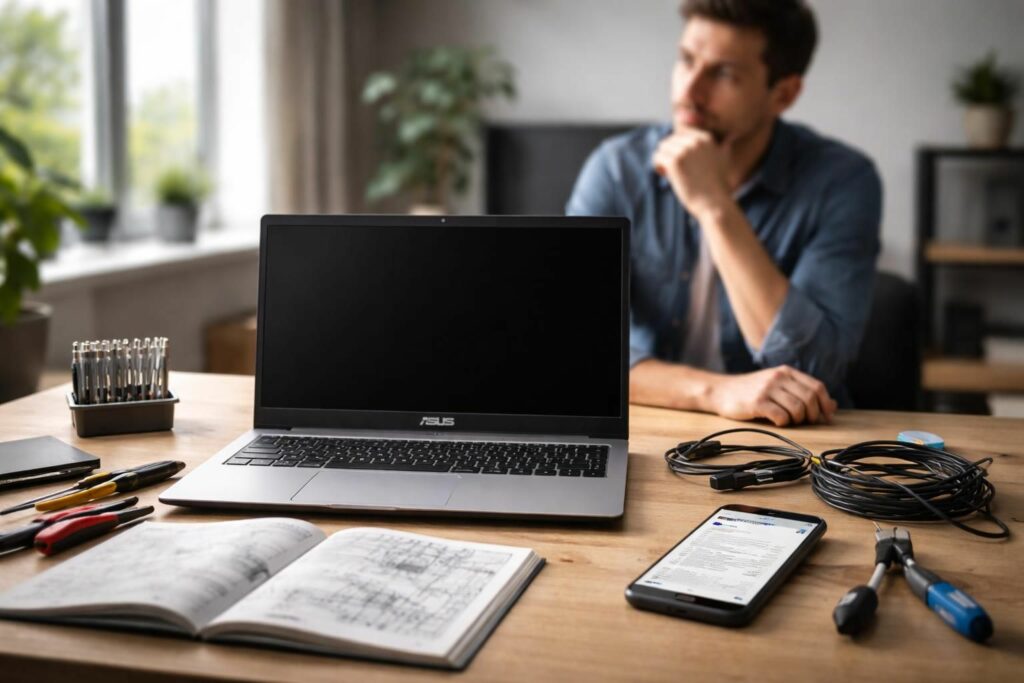 découvrez nos conseils pratiques pour résoudre le problème d'écran noir sur votre asus. guide complet pour diagnostiquer et réparer facilement votre ordinateur.