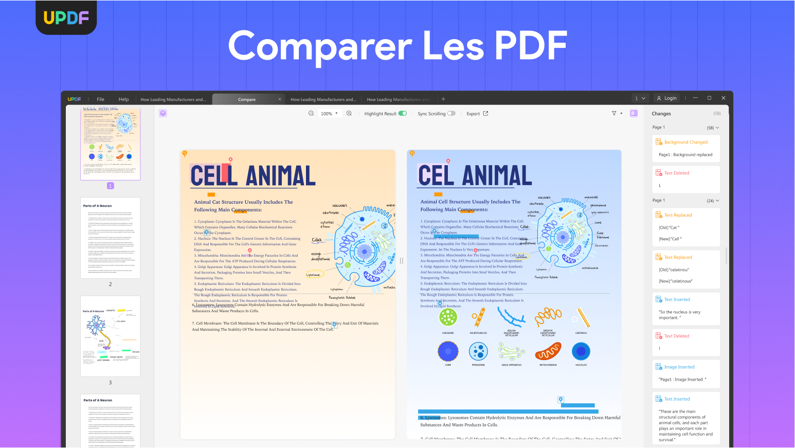 comparaison PDFs