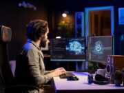 L’éthique technologique en 2025 : trouver l’équilibre entre innovation et responsabilité Developer using computer to update AI machine learning algorithm