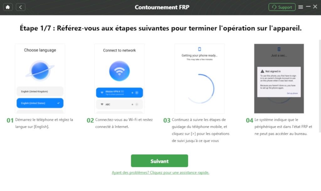 déverrouiller réinitialisation