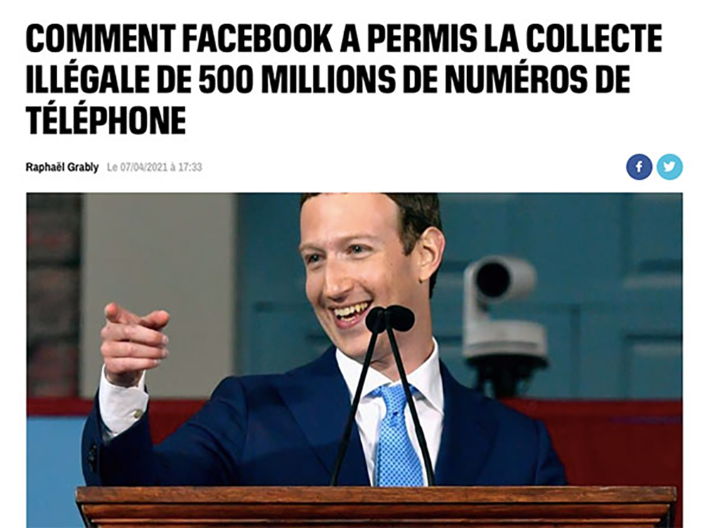 piratage facebook 2021 500 millions de comptes