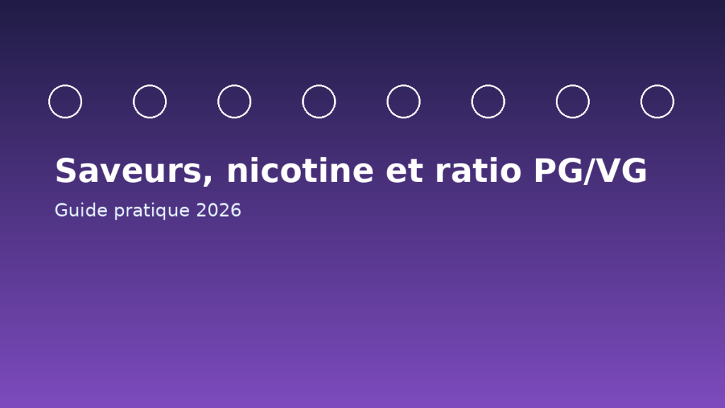 Saveurs, nicotine et ratio PG/VG
