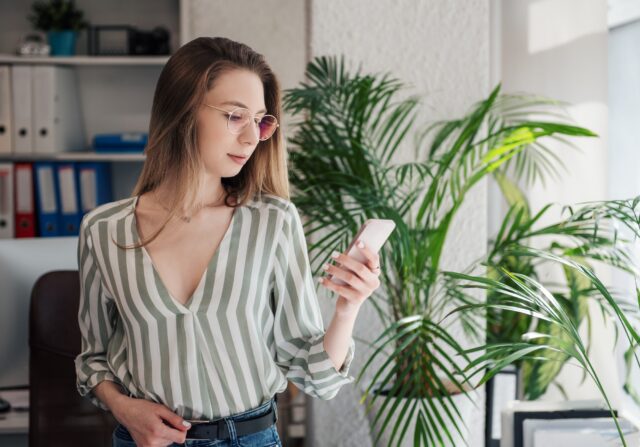 Young woman working on a computer